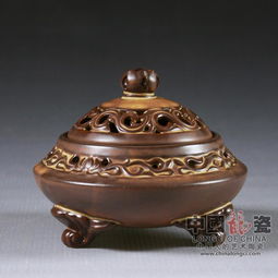 中国龙瓷 缠枝莲纹薰香炉 陶瓷熏香炉